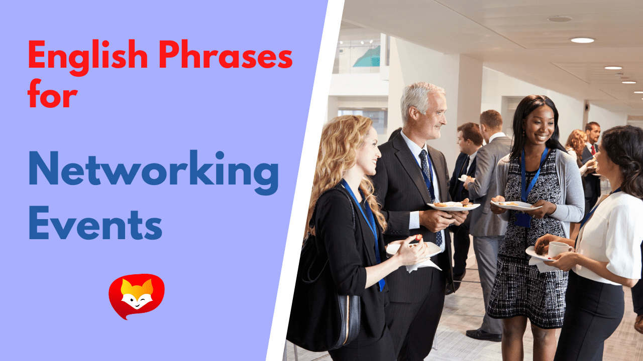 People networking at an event, exchanging contact information, and introducing themselves with essential English phrases.