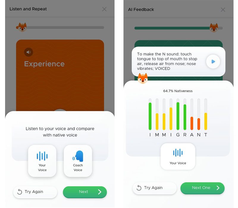 ChatterFox also has a voice recognition feature, which allows users to speak into the app and get feedback on their pronunciation. This helps users to identify mistakes in their pronunciation and to practice speaking English in real-time.